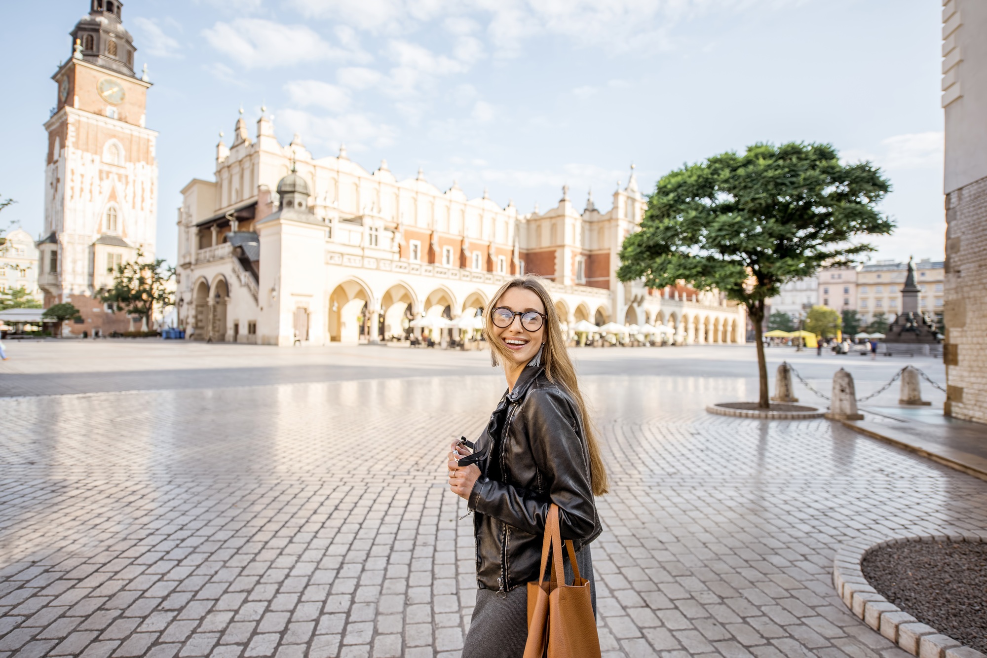 Woman traveling in Krakow