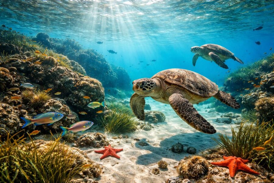 découvrez la faune marine exceptionnelle de la plage de gerakas à zante, zakynthos en grèce, un site naturel unique à ne pas manquer pour les amoureux de la nature et de la plongée.