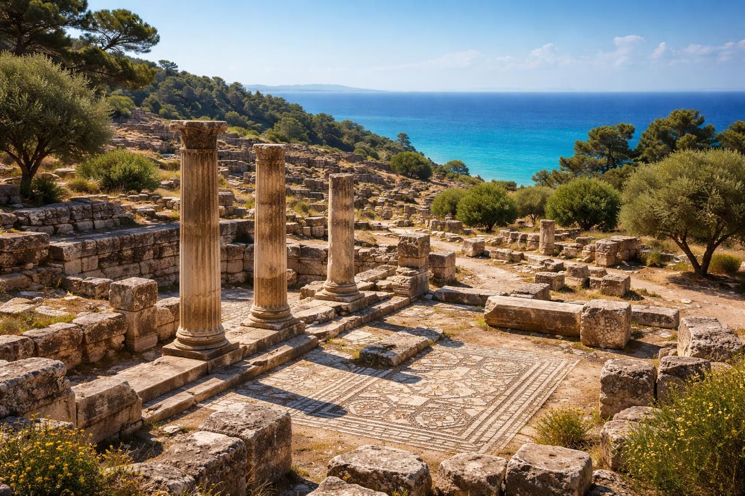 découvrez kamiros à rhodes, un site mêlant ruines antiques fascinantes et paysages naturels à couper le souffle. plongez dans l'histoire tout en profitant de vues spectaculaires.