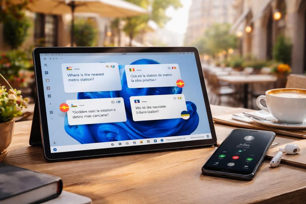 découvrez comment utiliser les traductions, gérer les langues et passer des appels sur votre tablette windows lors de vos voyages, pour une communication facile et efficace.